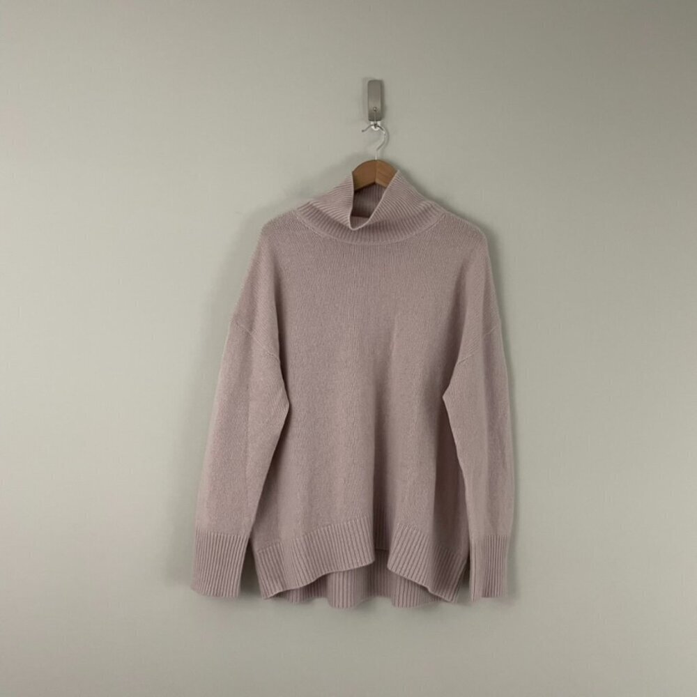 Skull Cashmere Blush Pink Turtleneck Knit Sweater Size Large